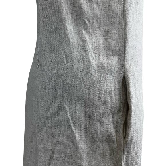 1960s Cream Linen Blend Shift Dress w Crochet Yoke – Mr. Jack Dallas – Size 16 - Picture 9 of 16